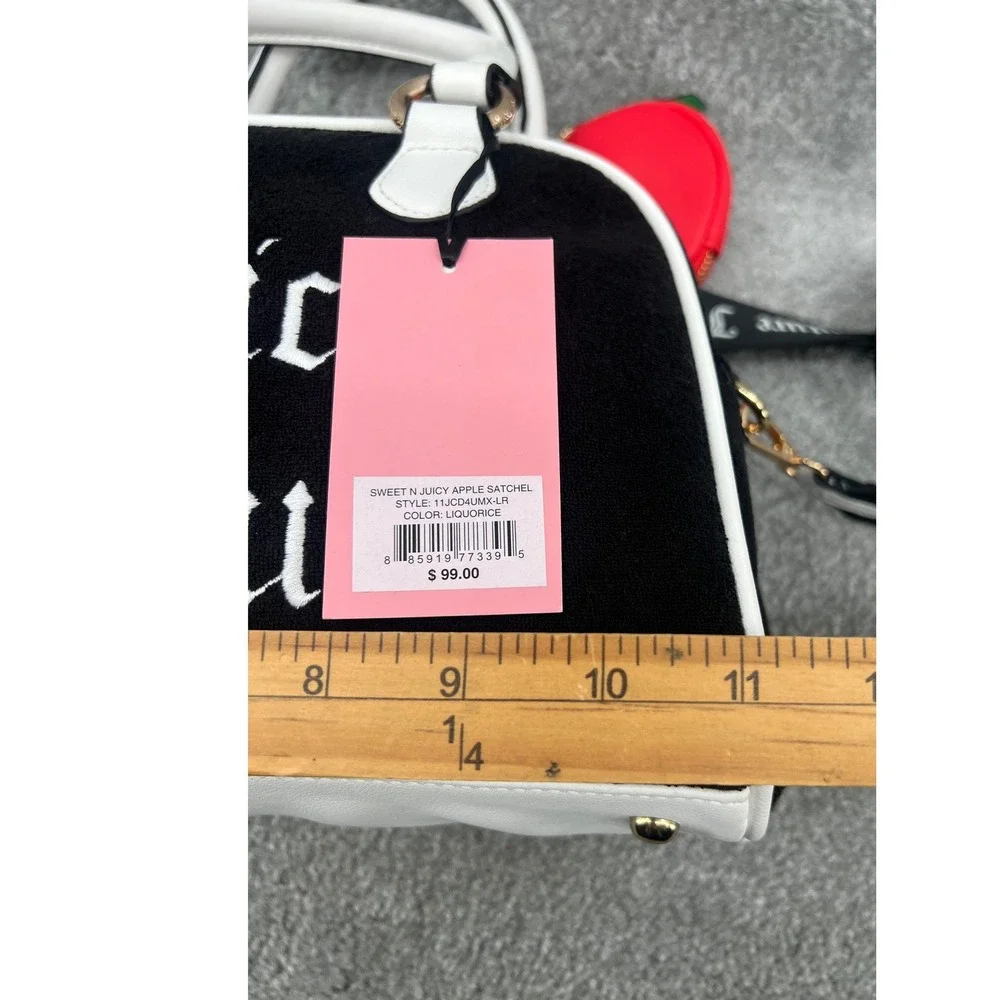 Juicy Couture Sweet N Juicy Apple Satchel‎ Strawberry Black Crossbody Bag NWT